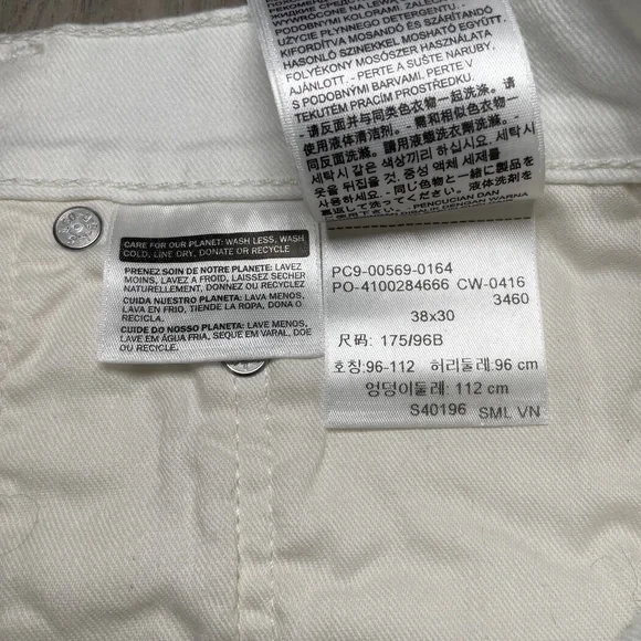 Levi Strauss & Co. 569 Loose Straight White Jeans 38x30 - Picture 9 of 10